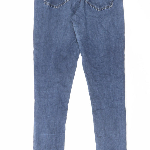 Topshop Womens Blue Cotton Skinny Jeans Size 28 in L30 in Regular Zip