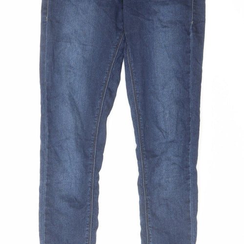 Topshop Womens Blue Cotton Skinny Jeans Size 26 in L30 in Regular Zip