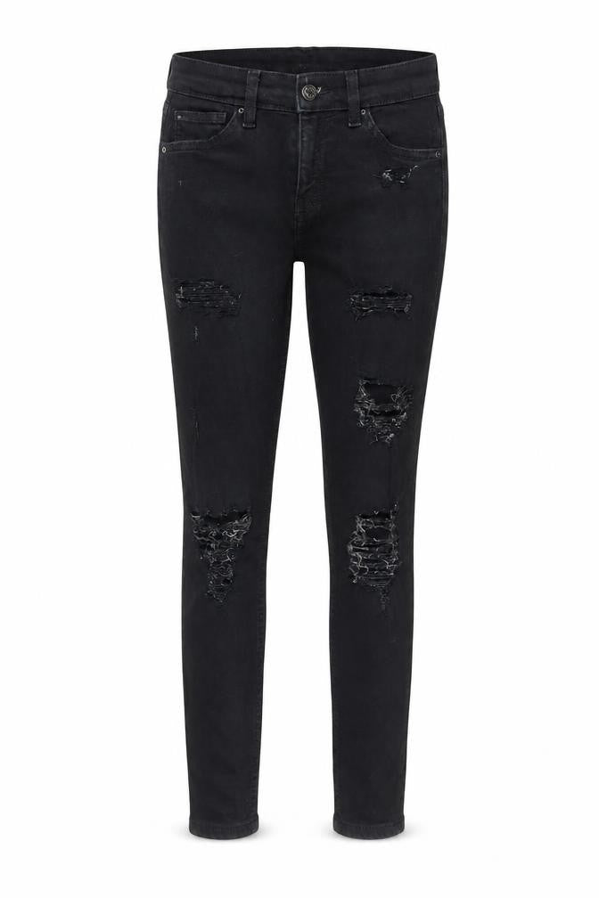Topshop Womens Black Cotton Skinny Jeans Size 26 in L28 in Regular Zip