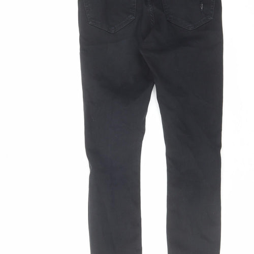 Topshop Womens Black Cotton Skinny Jeans Size 26 in L28 in Regular Zip