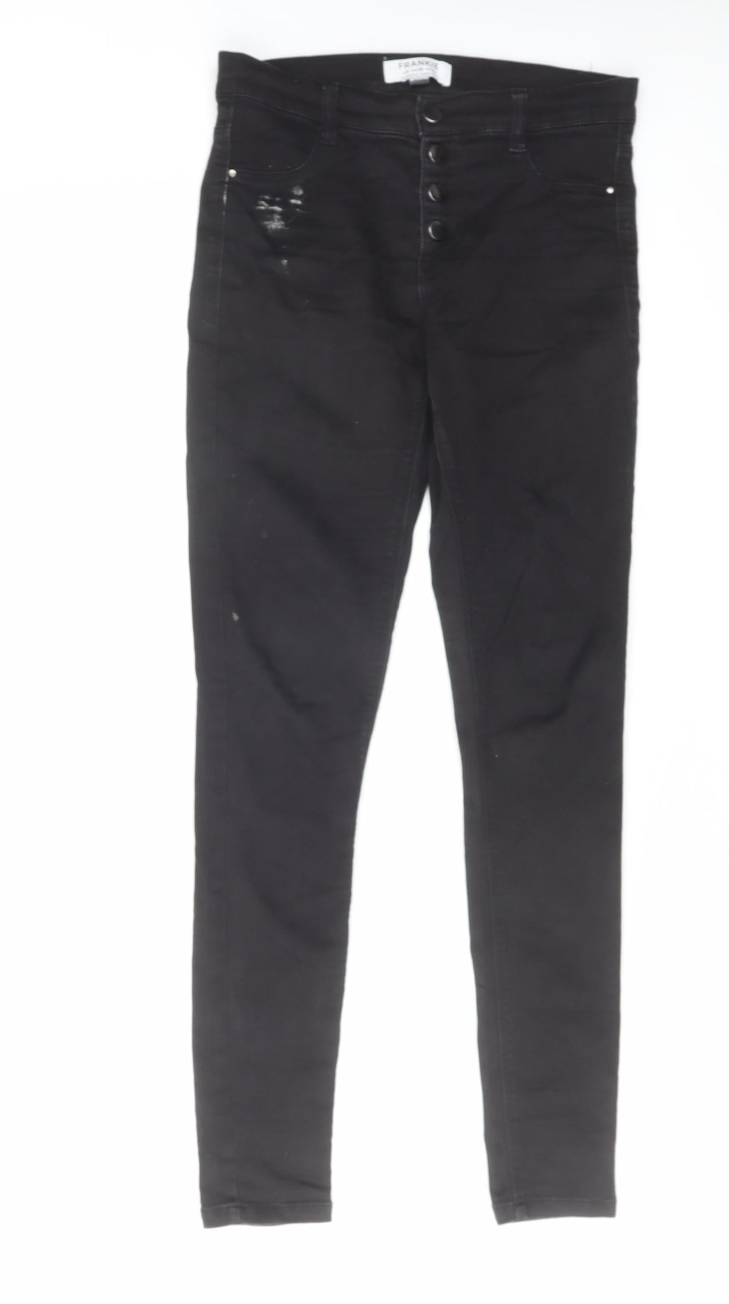 Dorothy Perkins Womens Black Cotton Skinny Jeans Size 10 L29 in Regular Zip