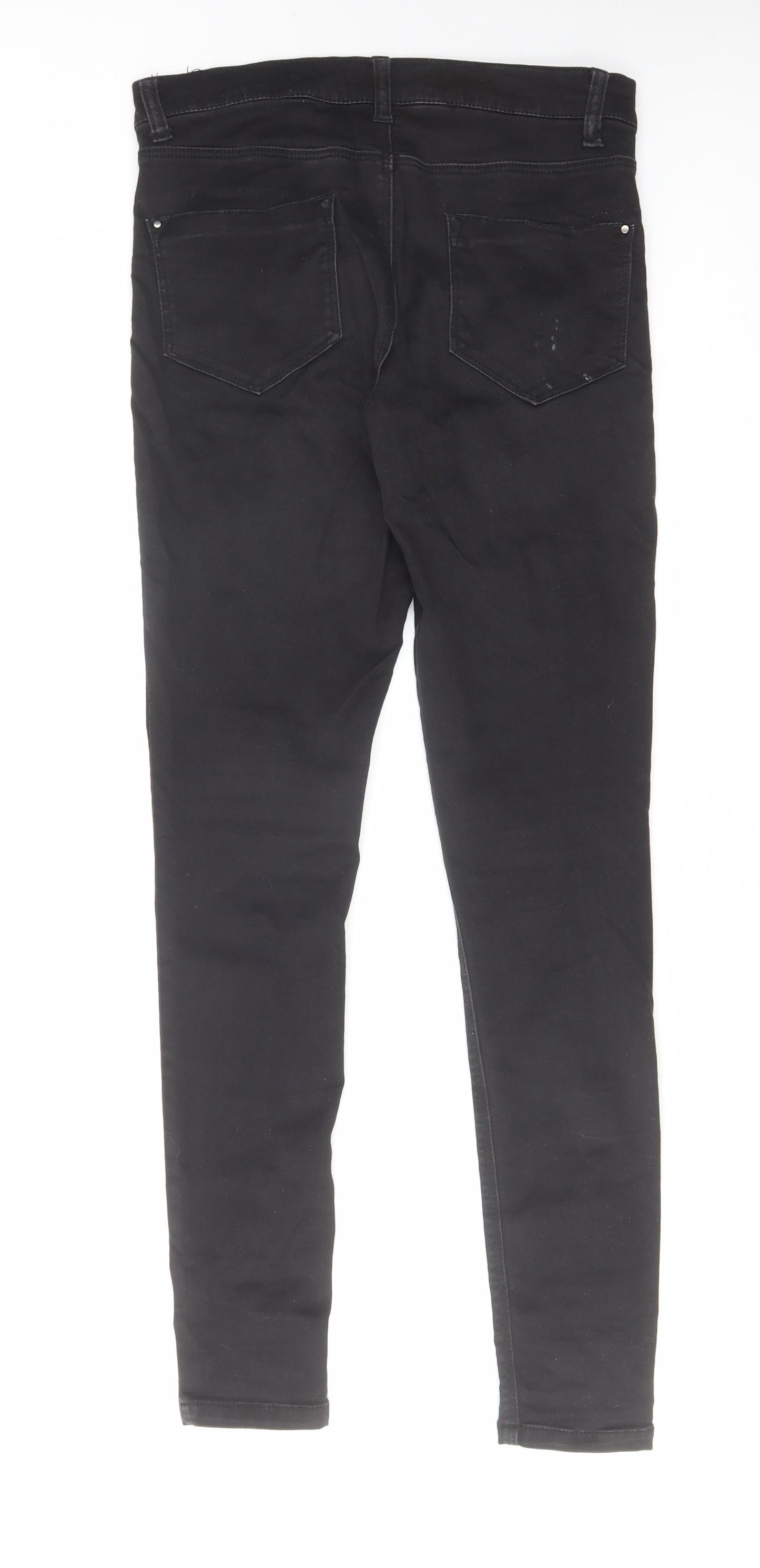 Dorothy Perkins Womens Black Cotton Skinny Jeans Size 10 L29 in Regular Zip