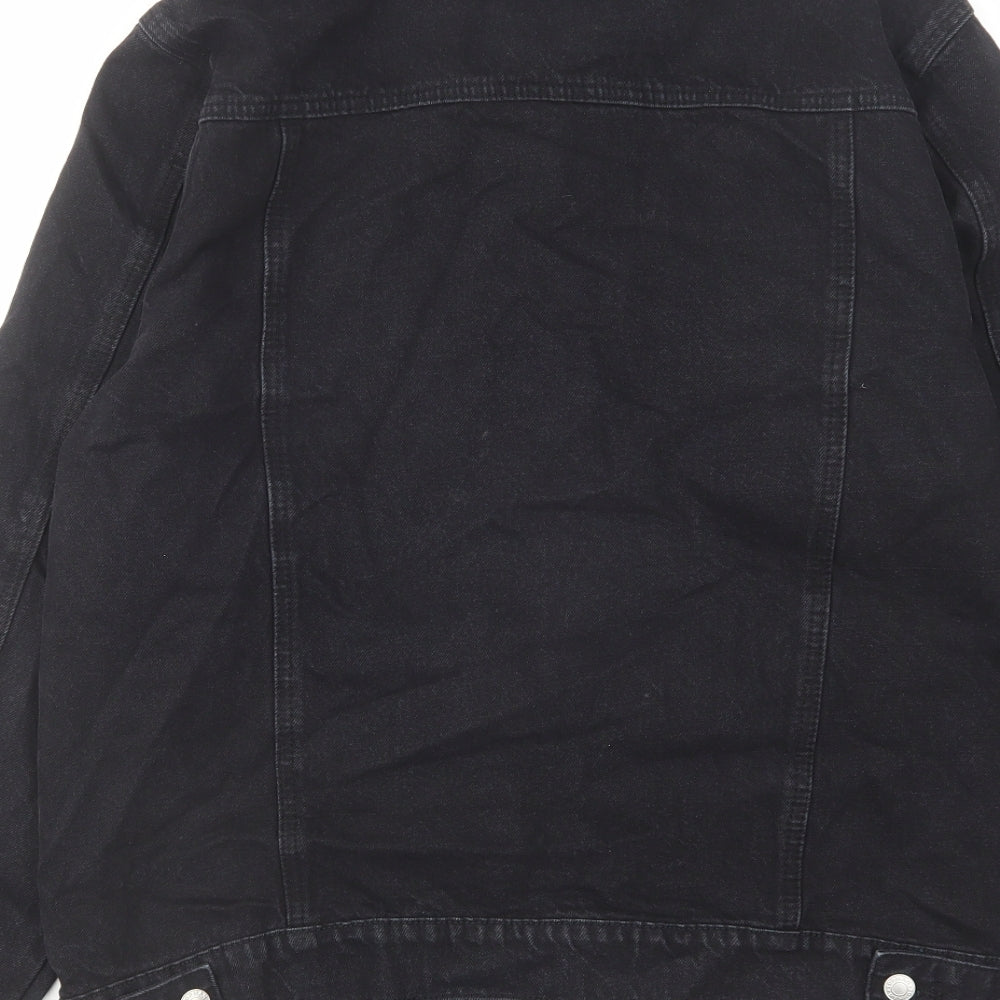 Topman Mens Black Jacket Size XL Button