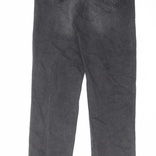 George Womens Black Cotton Straight Jeans Size 12 L28 in Regular Zip