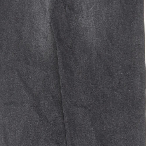 George Womens Black Cotton Straight Jeans Size 12 L28 in Regular Zip