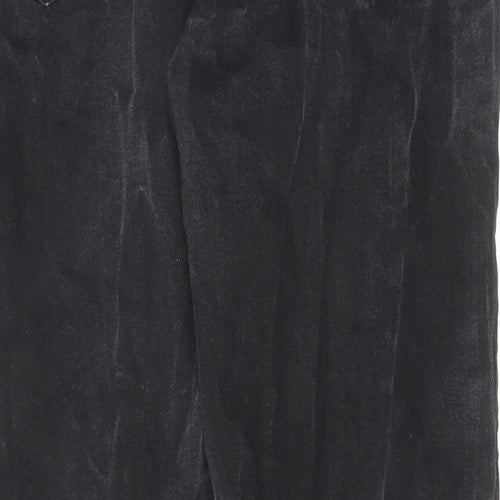Marks and Spencer Mens Black Cotton Straight Jeans Size 34 in L33 in Regular Zip