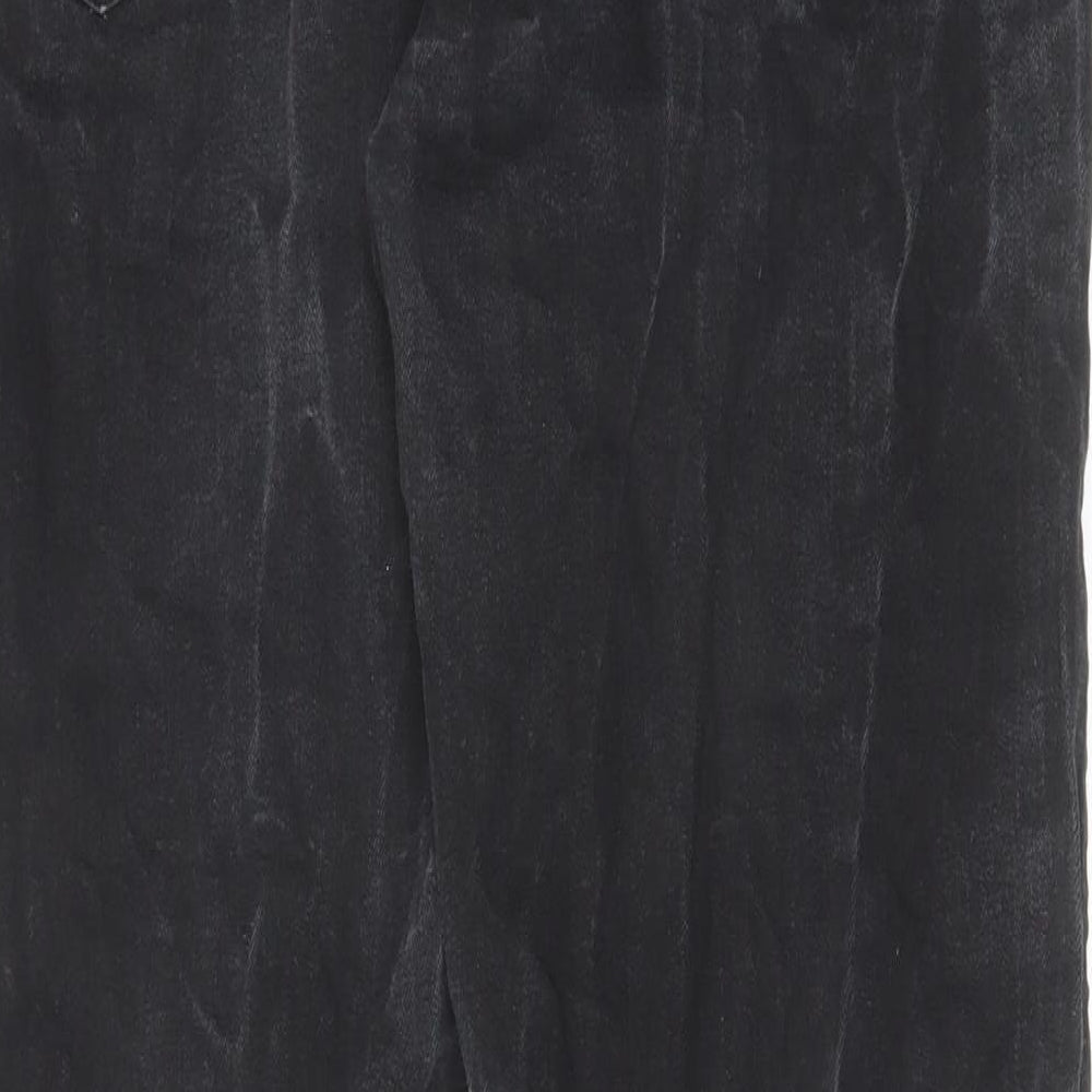 Marks and Spencer Mens Black Cotton Straight Jeans Size 34 in L33 in Regular Zip