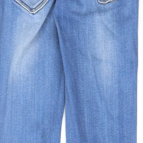 NEXT Womens Blue Cotton Skinny Jeans Size 8 L28 in Regular Zip