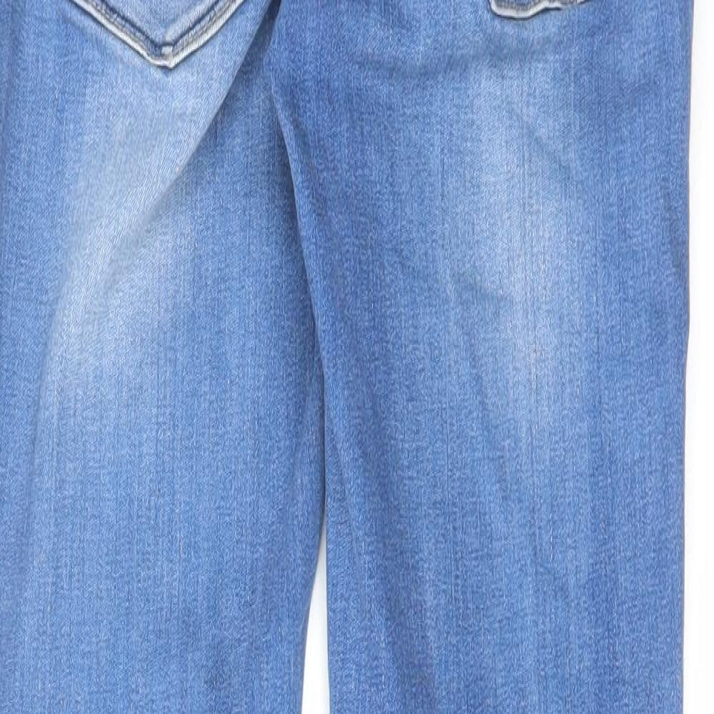 NEXT Womens Blue Cotton Skinny Jeans Size 8 L28 in Regular Zip