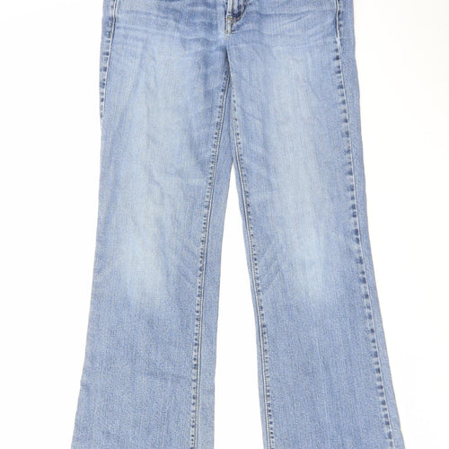American Eagle Outfitters Womens Blue Cotton Bootcut Jeans Size 30 in L30 in Regular Zip