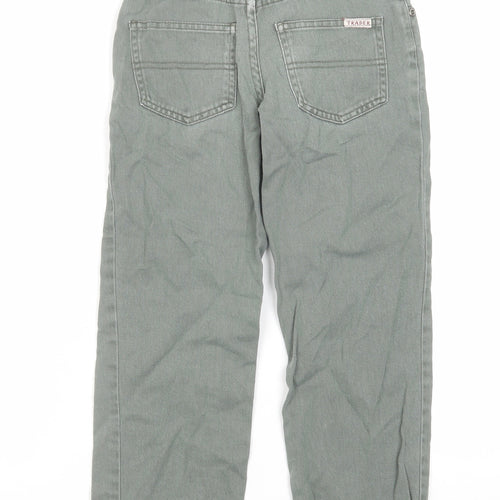 The Trader Girls Grey Cotton Straight Jeans Size 7 Years Regular Zip