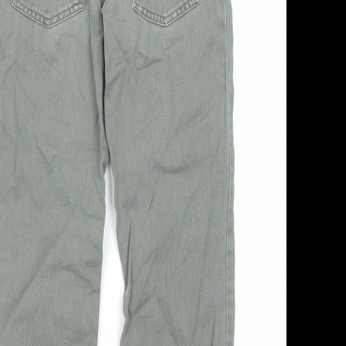 The Trader Girls Grey Cotton Straight Jeans Size 7 Years Regular Zip