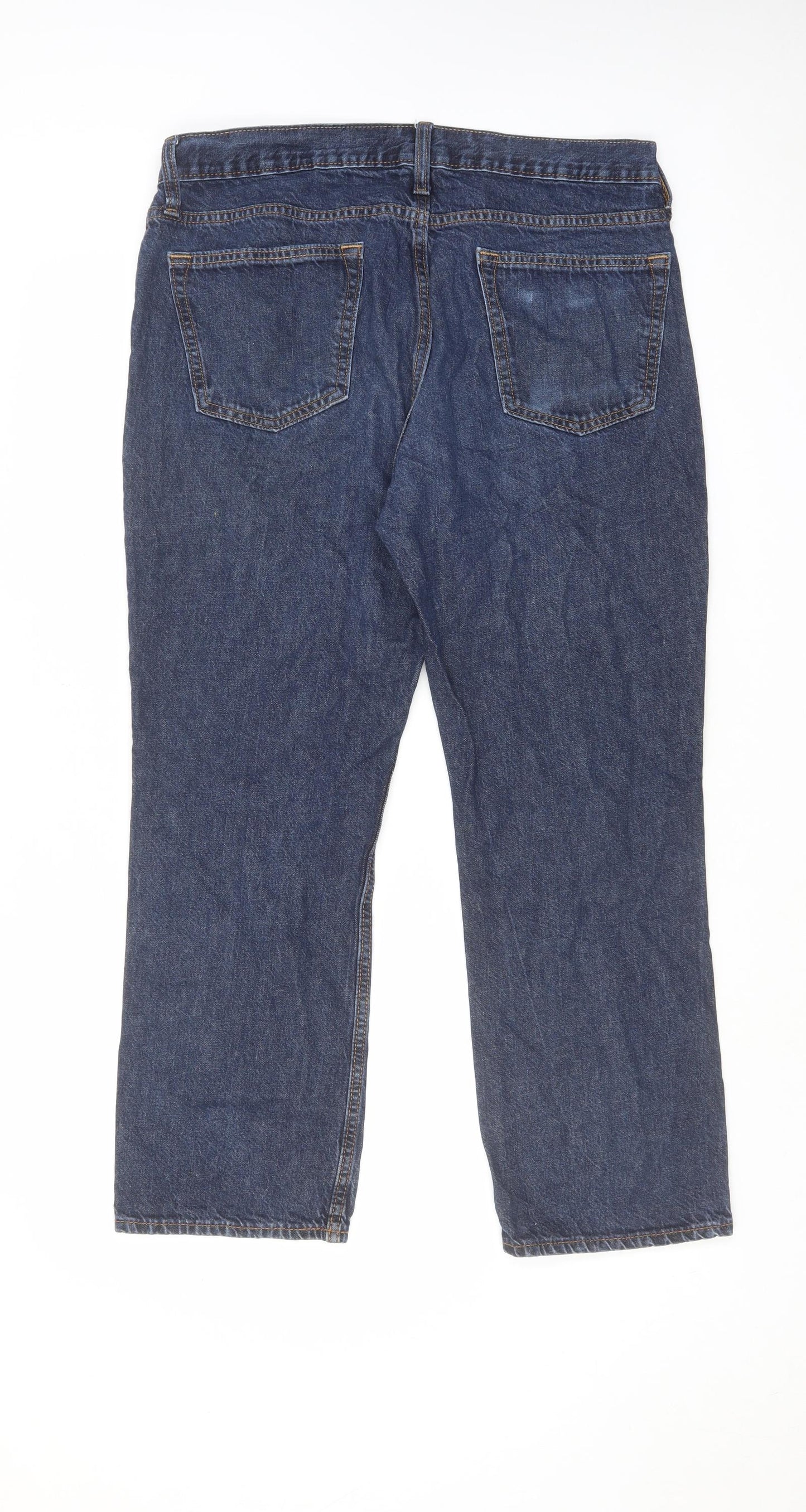 Old Navy Mens Blue Cotton Straight Jeans Size 36 in L31 in Regular Zip