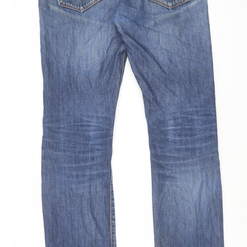 Levi's Mens Blue Cotton Straight Jeans Size 34 in L36 in Regular Button