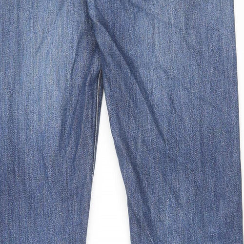 Levi's Mens Blue Cotton Straight Jeans Size 34 in L36 in Regular Button