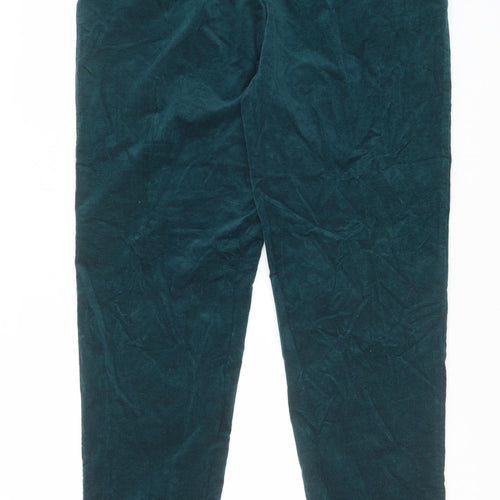 Seasalt Womens Green Cotton Trousers Size 16 L29 in Regular Button
