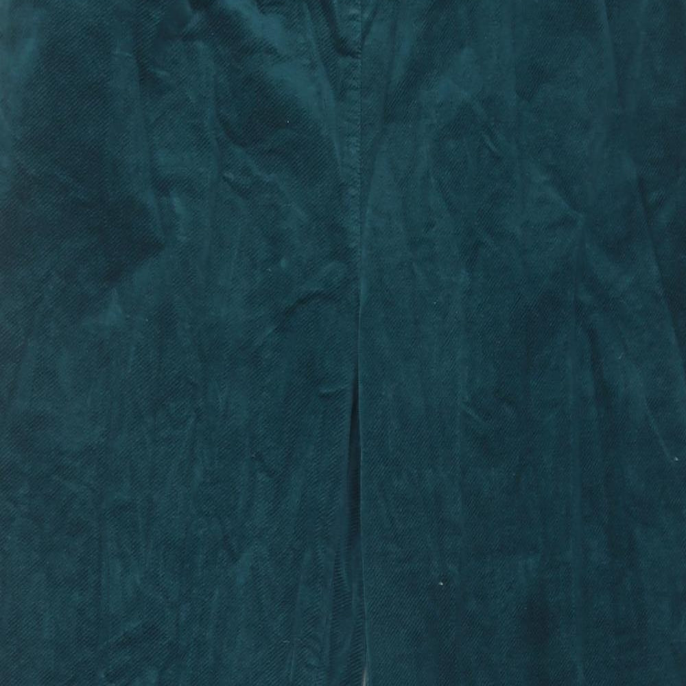 Seasalt Womens Green Cotton Trousers Size 16 L29 in Regular Button