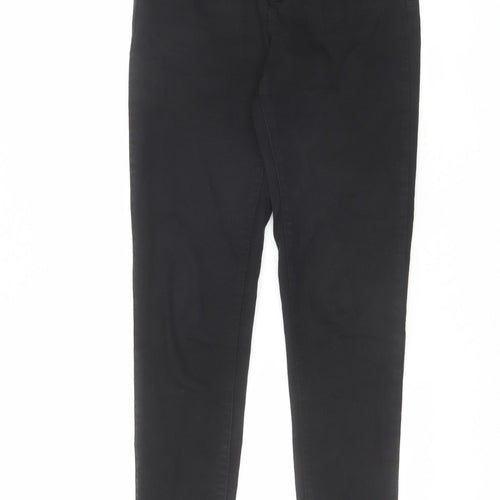 Marks and Spencer Womens Black Cotton Skinny Jeans Size 8 L28 in Regular Zip