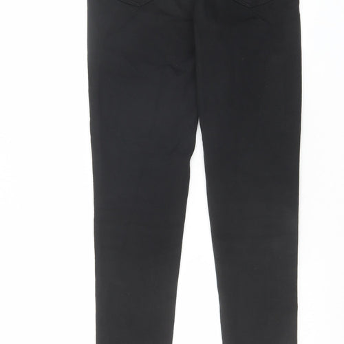 Marks and Spencer Womens Black Cotton Skinny Jeans Size 8 L28 in Regular Zip