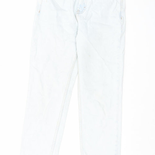 Topshop Womens Blue Cotton Straight Jeans Size 28 in L30 in Regular Zip