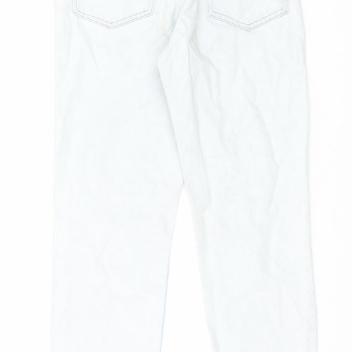 Topshop Womens Blue Cotton Straight Jeans Size 28 in L30 in Regular Zip