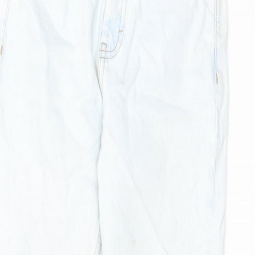 Topshop Womens Blue Cotton Straight Jeans Size 28 in L30 in Regular Zip