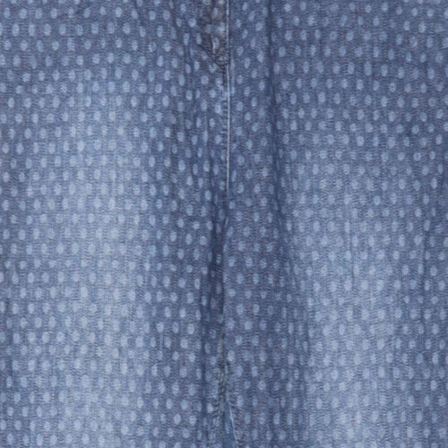 Papaya Womens Blue Polka Dot Cotton Skinny Jeans Size 18 L29 in Regular Zip