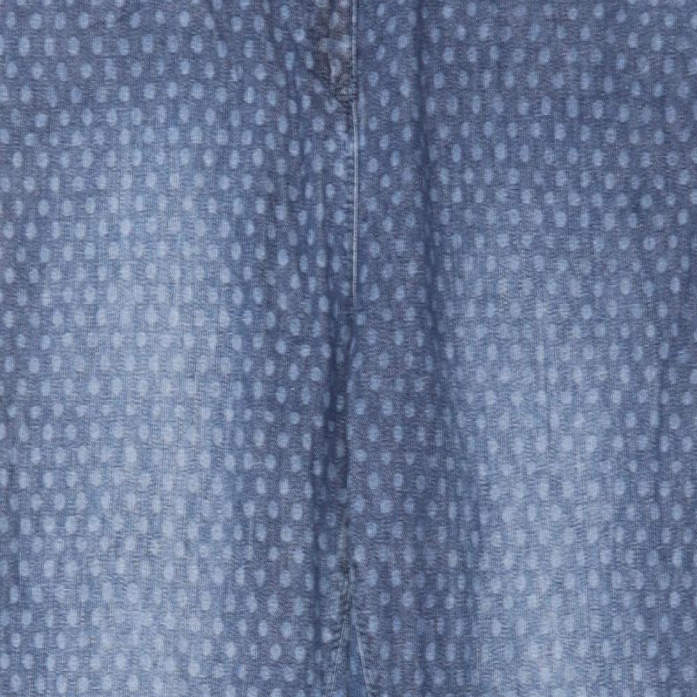 Papaya Womens Blue Polka Dot Cotton Skinny Jeans Size 18 L29 in Regular Zip