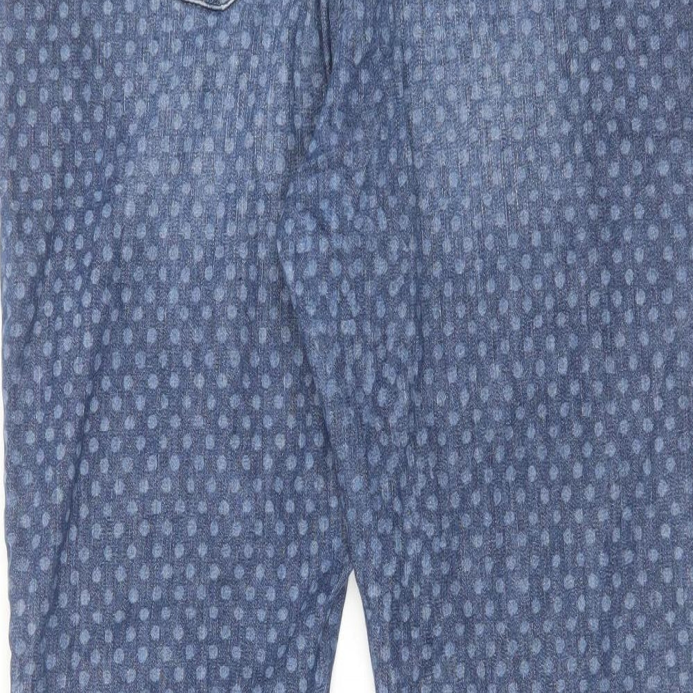 Papaya Womens Blue Polka Dot Cotton Skinny Jeans Size 18 L29 in Regular Zip