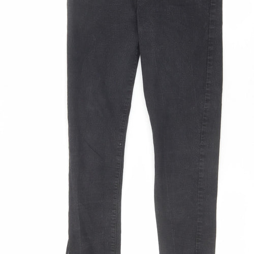 PRETTYLITTLETHING Womens Black Cotton Skinny Jeans Size 10 L26 in Regular Zip