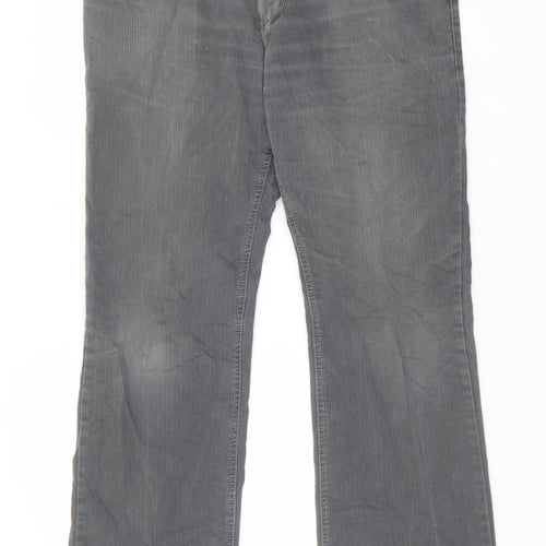 NEXT Mens Grey Cotton Trousers Size 36 in L31 in Regular Zip