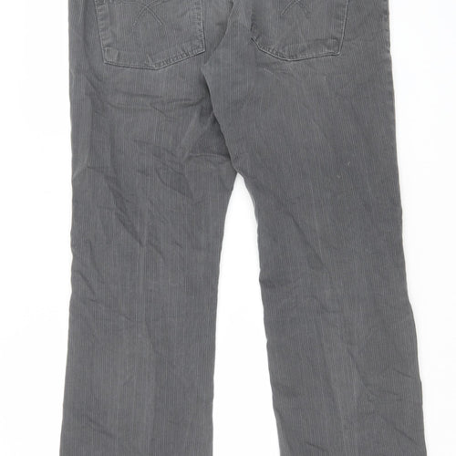 NEXT Mens Grey Cotton Trousers Size 36 in L31 in Regular Zip