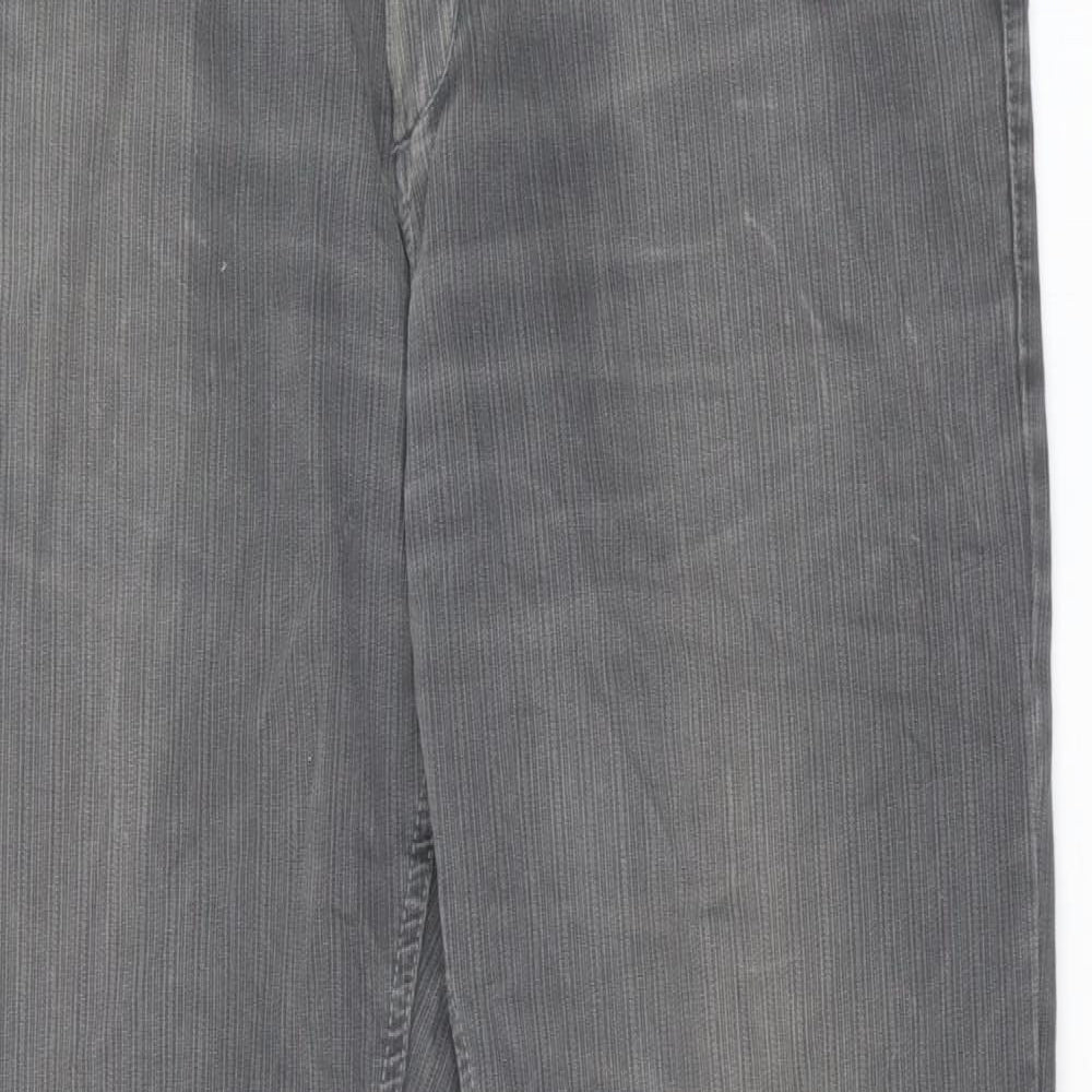 NEXT Mens Grey Cotton Trousers Size 36 in L31 in Regular Zip