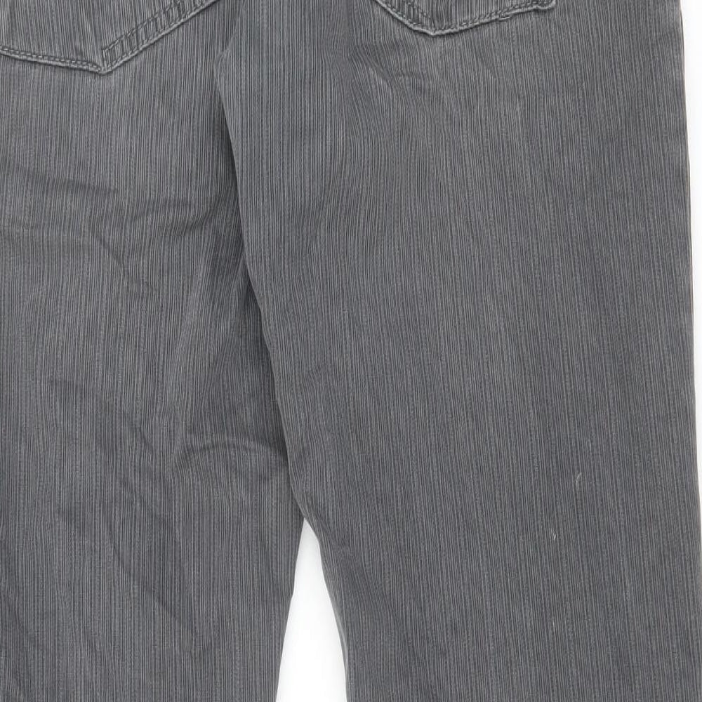 NEXT Mens Grey Cotton Trousers Size 36 in L31 in Regular Zip