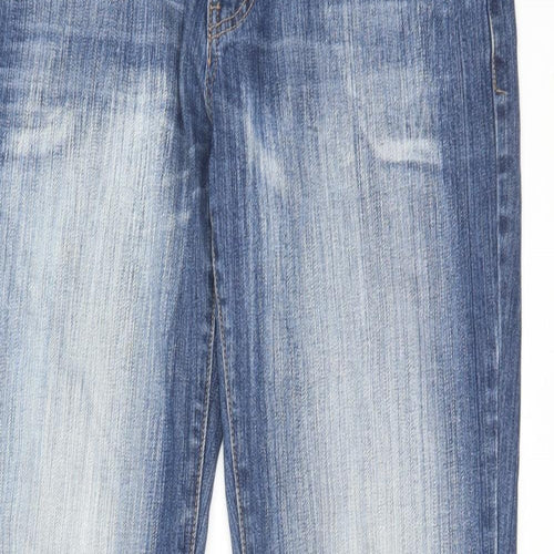Lucky Bird Womens Blue Cotton Bootcut Jeans Size 34 in L31 in Regular Zip