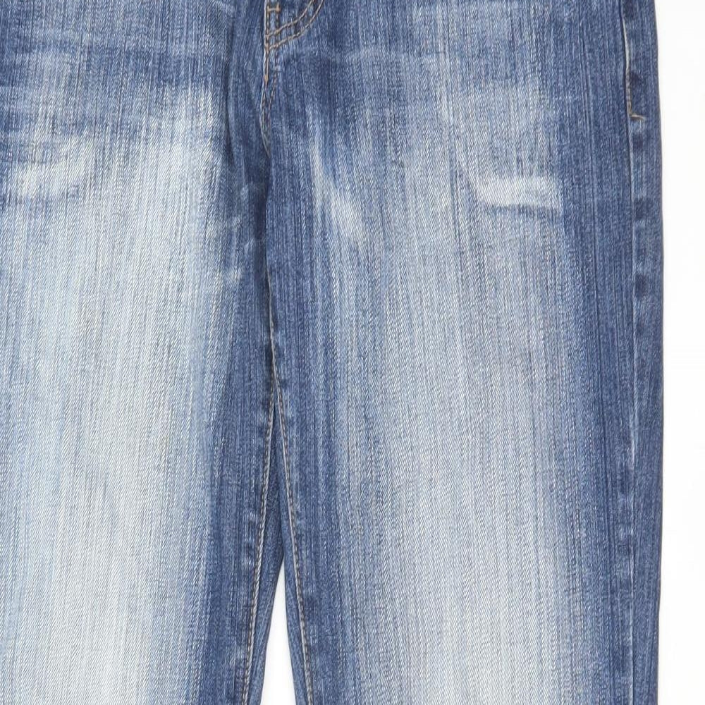 Lucky Bird Womens Blue Cotton Bootcut Jeans Size 34 in L31 in Regular Zip