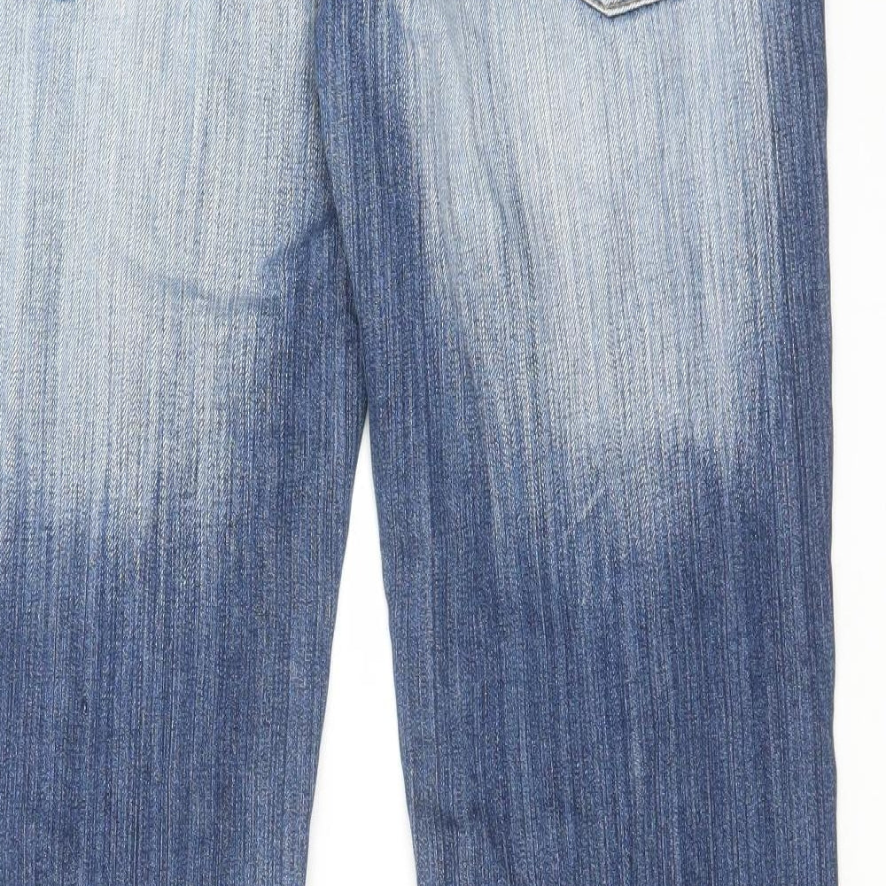 Lucky Bird Womens Blue Cotton Bootcut Jeans Size 34 in L31 in Regular Zip
