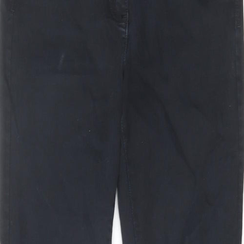 NEXT Womens Black Herringbone Cotton Bootcut Jeans Size 10 L30 in Regular Zip