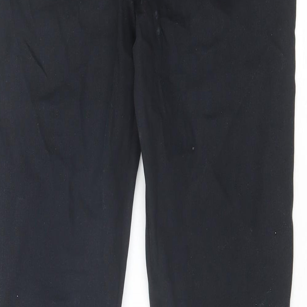 NEXT Womens Black Herringbone Cotton Bootcut Jeans Size 10 L30 in Regular Zip