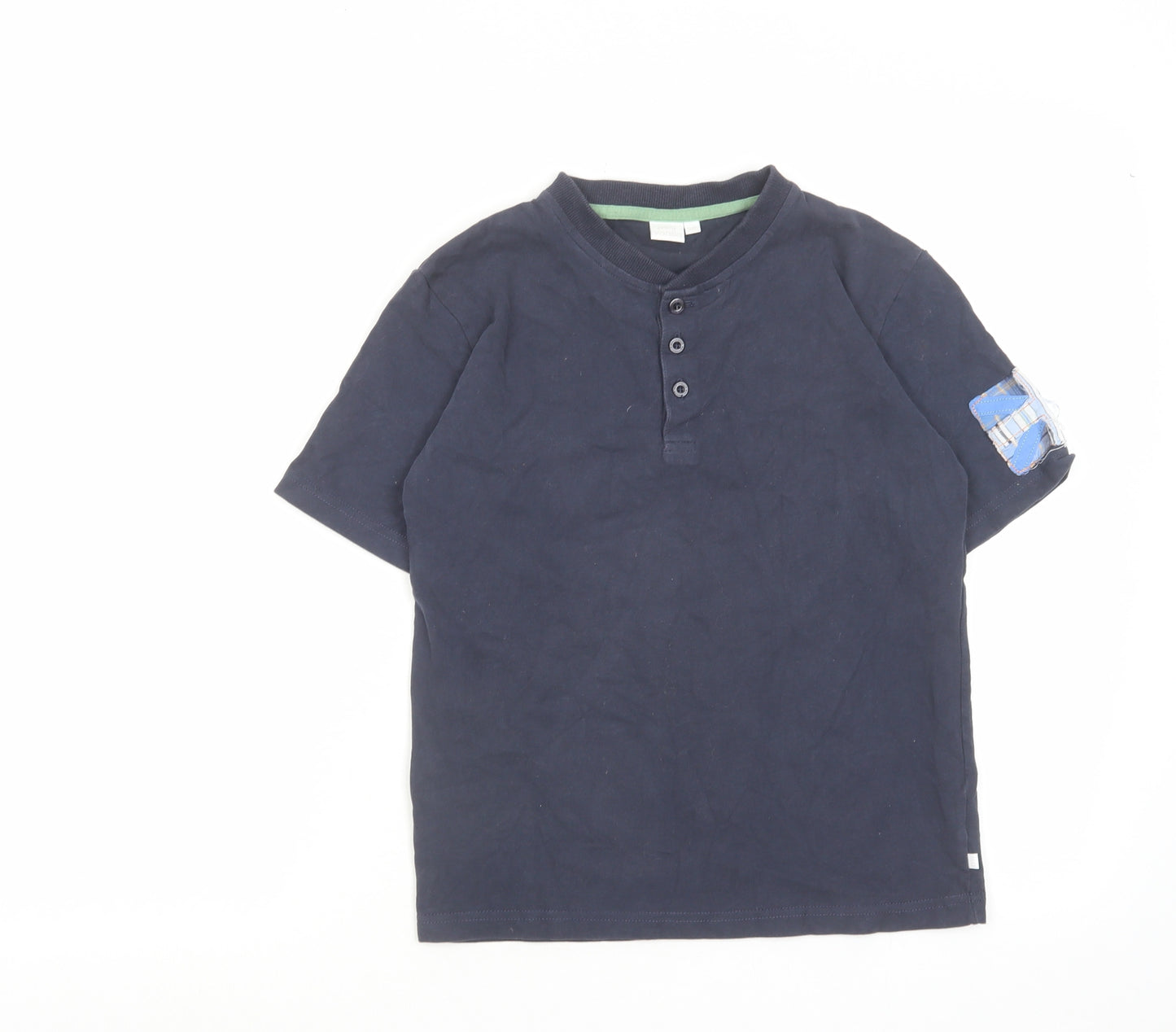 Mini Vanilla Boys Blue Cotton Basic Casual Size 12 Years V-Neck Button
