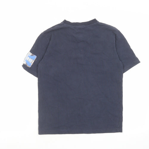 Mini Vanilla Boys Blue Cotton Basic Casual Size 12 Years V-Neck Button