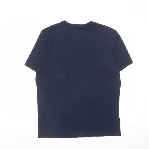 Autograph Mens Blue Cotton T-Shirt Size XL Round Neck