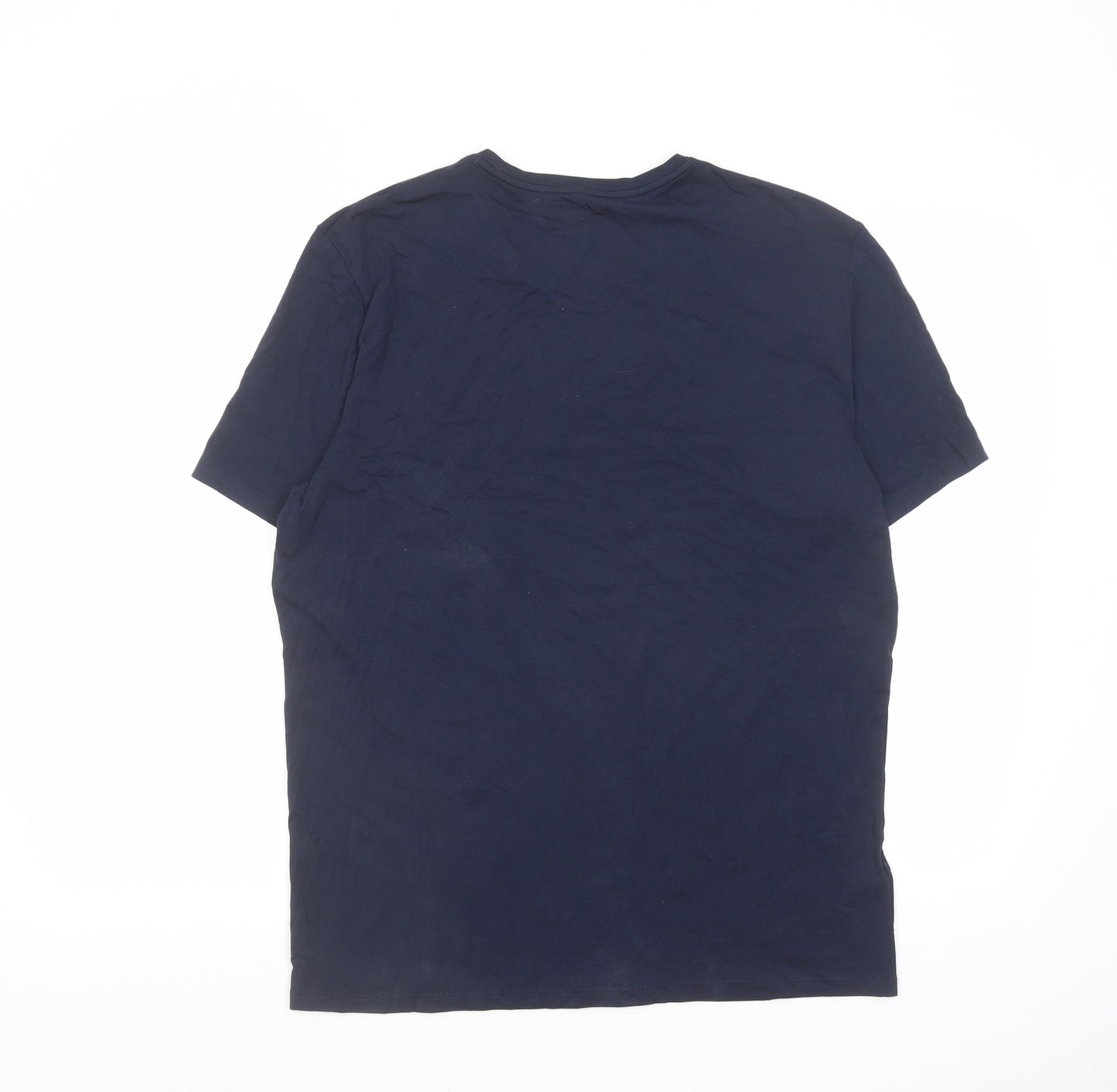 Autograph Mens Blue Cotton T-Shirt Size XL Round Neck