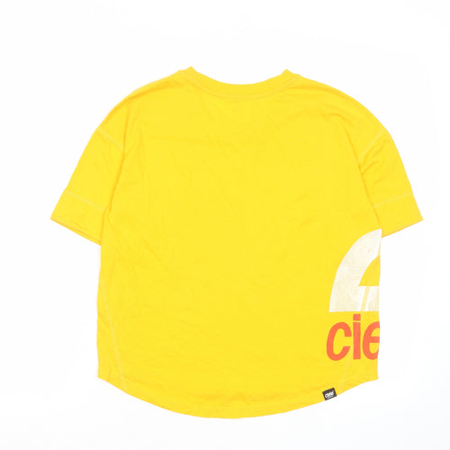 Ciele Womens Yellow Cotton Basic T-Shirt Size S Crew Neck