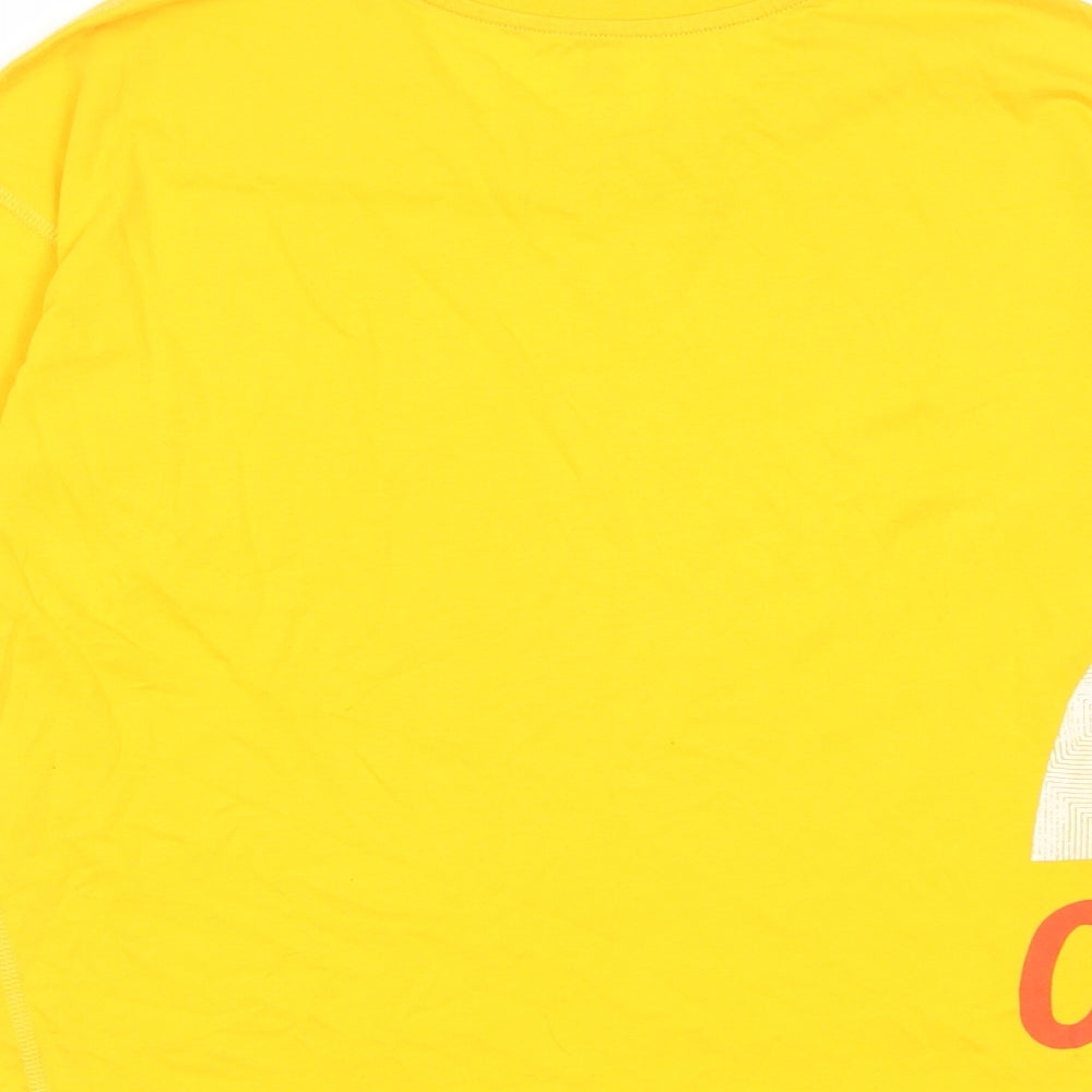 Ciele Womens Yellow Cotton Basic T-Shirt Size S Crew Neck