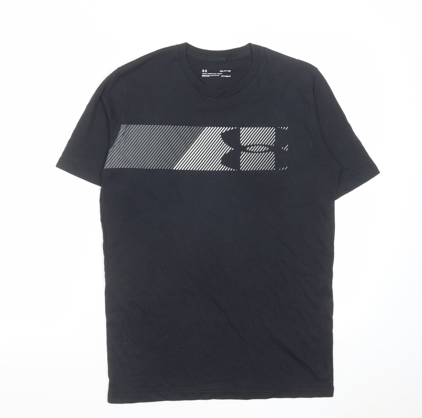 Under armour Mens Black Cotton T-Shirt Size S Round Neck