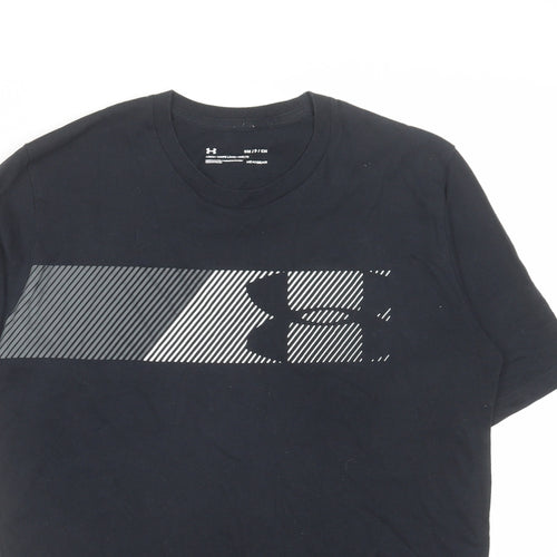 Under armour Mens Black Cotton T-Shirt Size S Round Neck