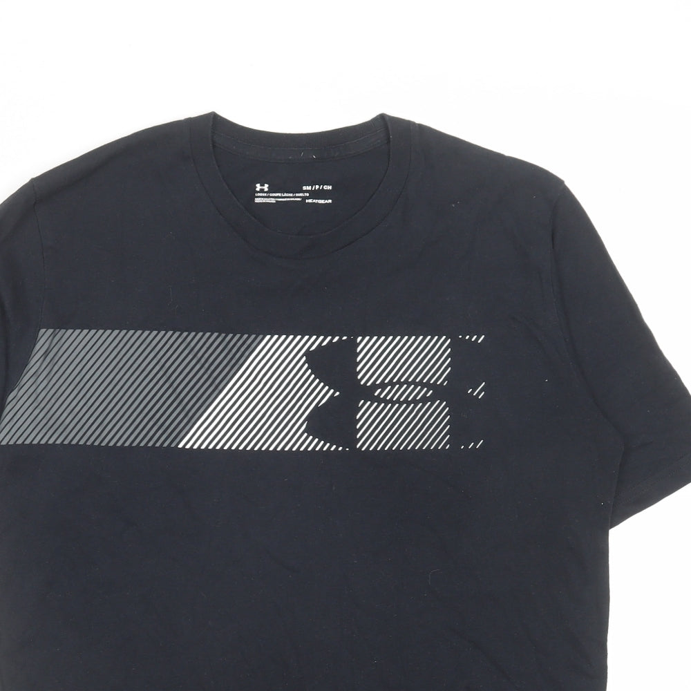 Under armour Mens Black Cotton T-Shirt Size S Round Neck