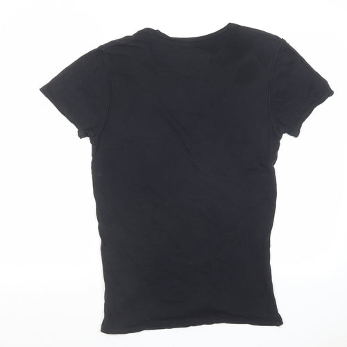 Firetrap Mens Black Cotton T-Shirt Size S Round Neck