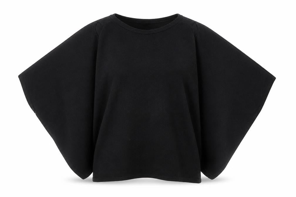 Front view of River Island women’s black round neck polyester shrug jumper, size S